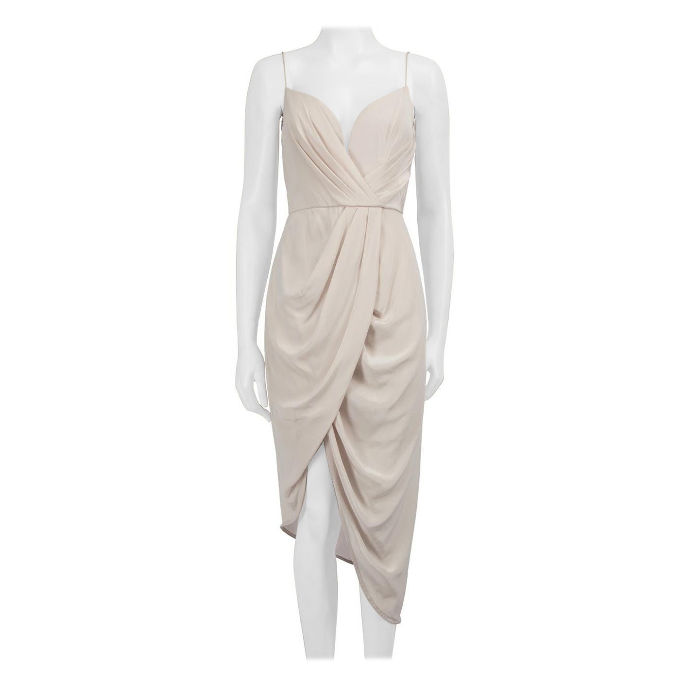 Zimmermann Light Pink Silk Plunge Drape Dress Size M