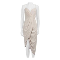 Zimmermann Light Pink Silk Plunge Drape Dress Size M