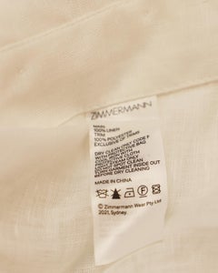 Zimmermann Langarmbluse aus weißem Leinen
