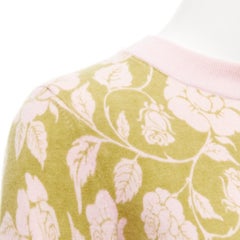ZIMMERMANN Lovestruck Pull en cachemire intarsia floral vert rose taille US0 XS