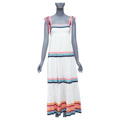 ZIMMERMANN Lulu, robe midi à rayures multicolores blanches et roses, taille 1 S