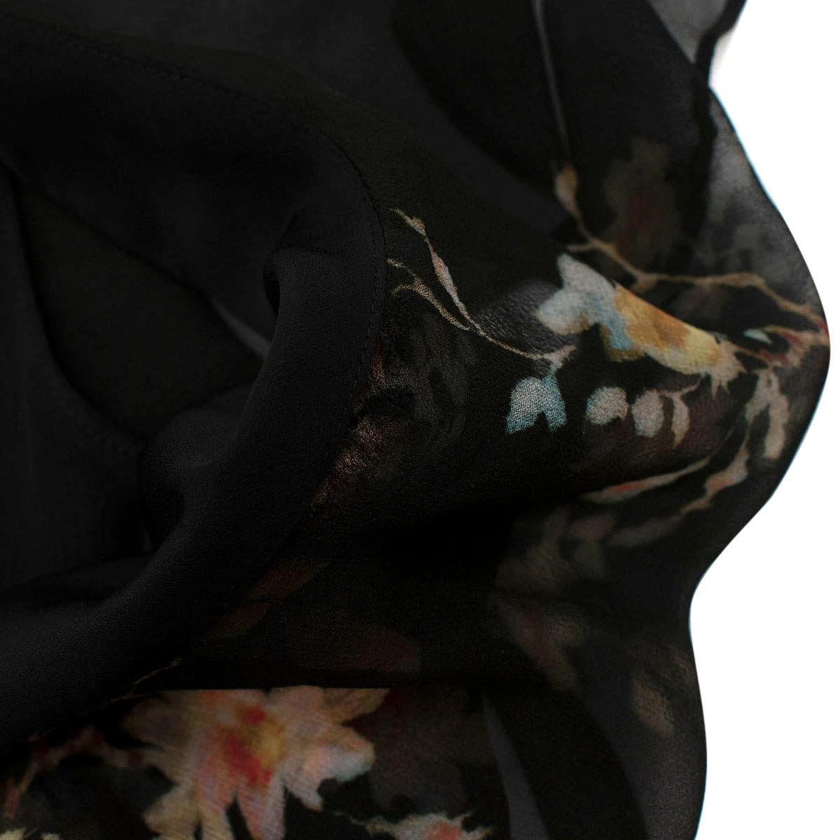 Zimmermann Maples Black Floral Silk Playsuit - Size XS In Excellent Condition For Sale In London, GB