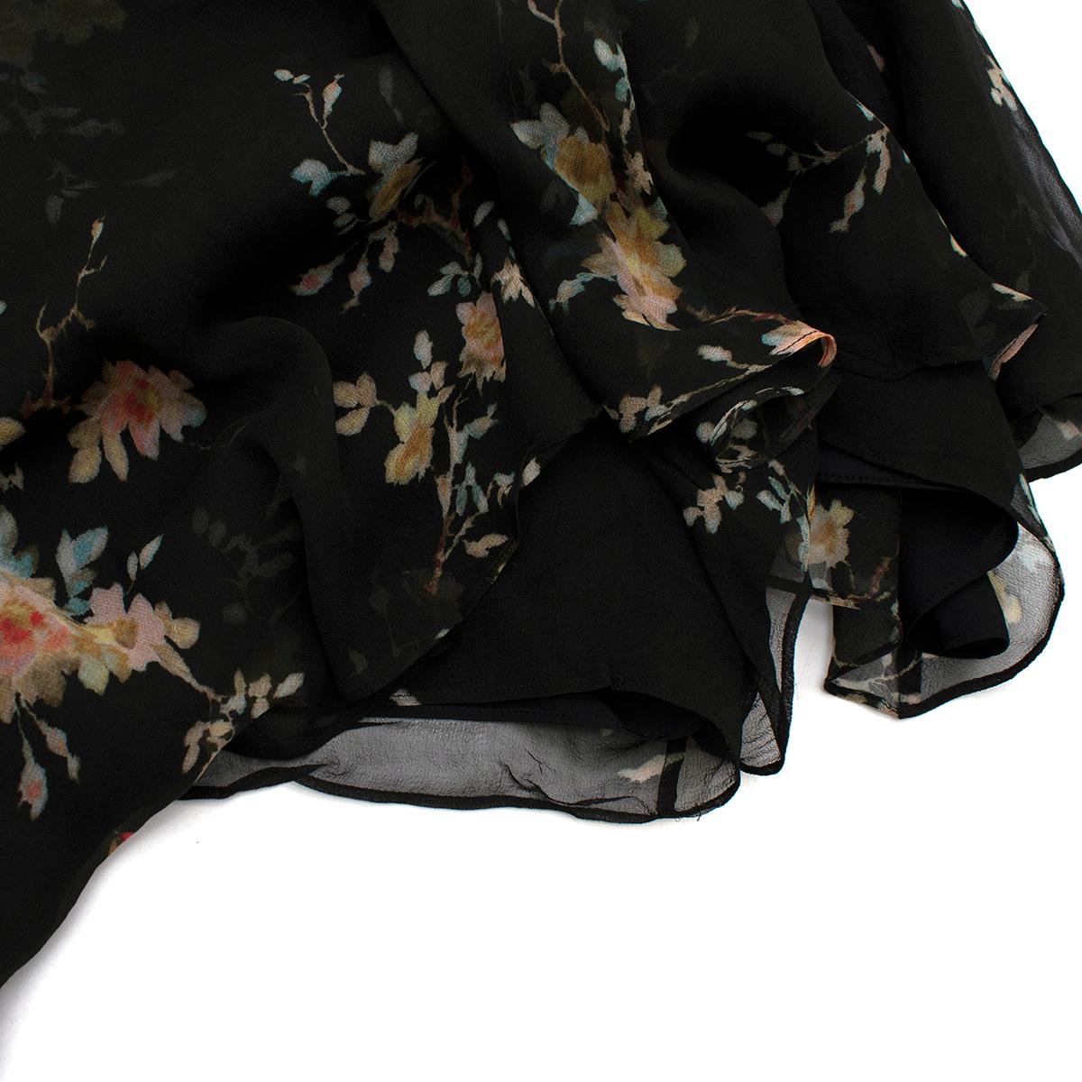 Zimmermann Maples Black Floral Silk Playsuit - Size XS For Sale 1