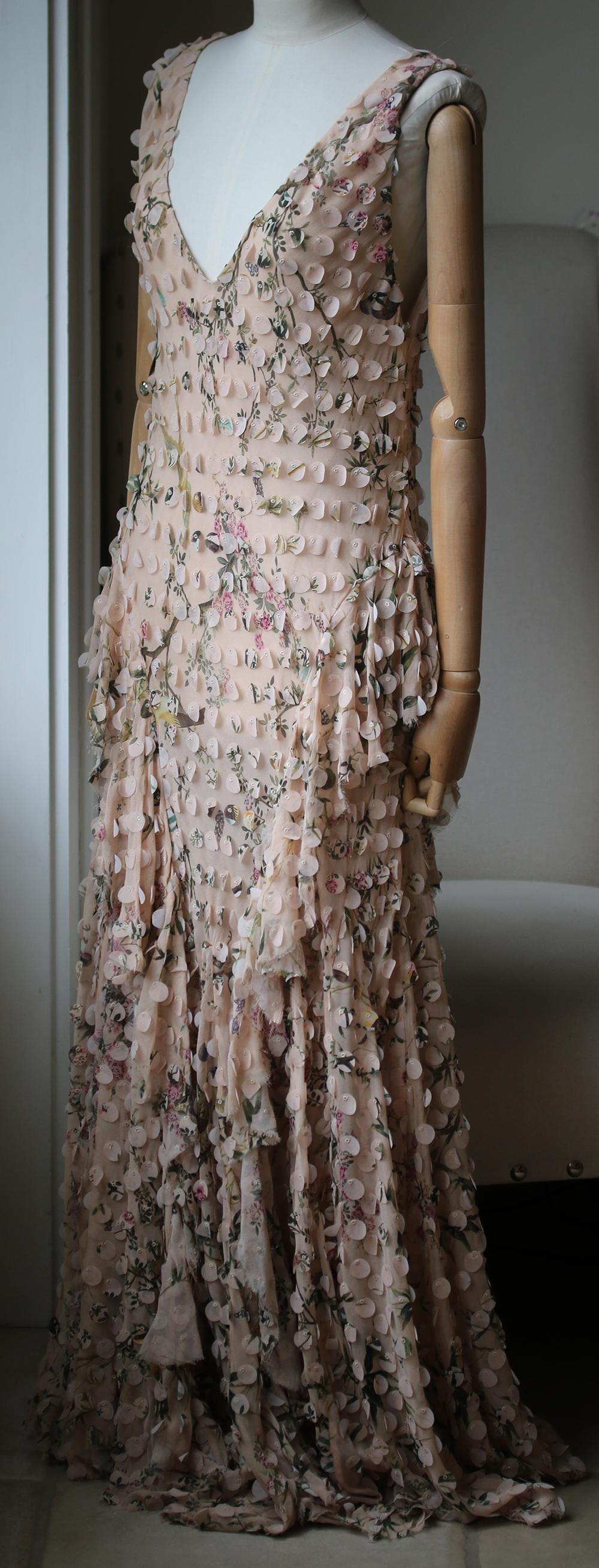 Beige Zimmermann Maples Whisper Appliquéd Printed Silk Midi Dress