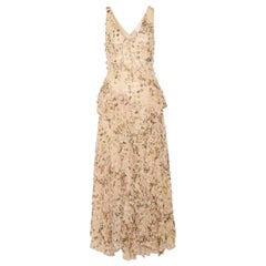 Used Zimmermann Maples Whisper Appliquéd Printed Silk Midi Dress