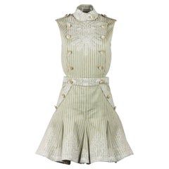 Zimmermann Master Adorn Floral Embroidered Striped Twill Mini Dress