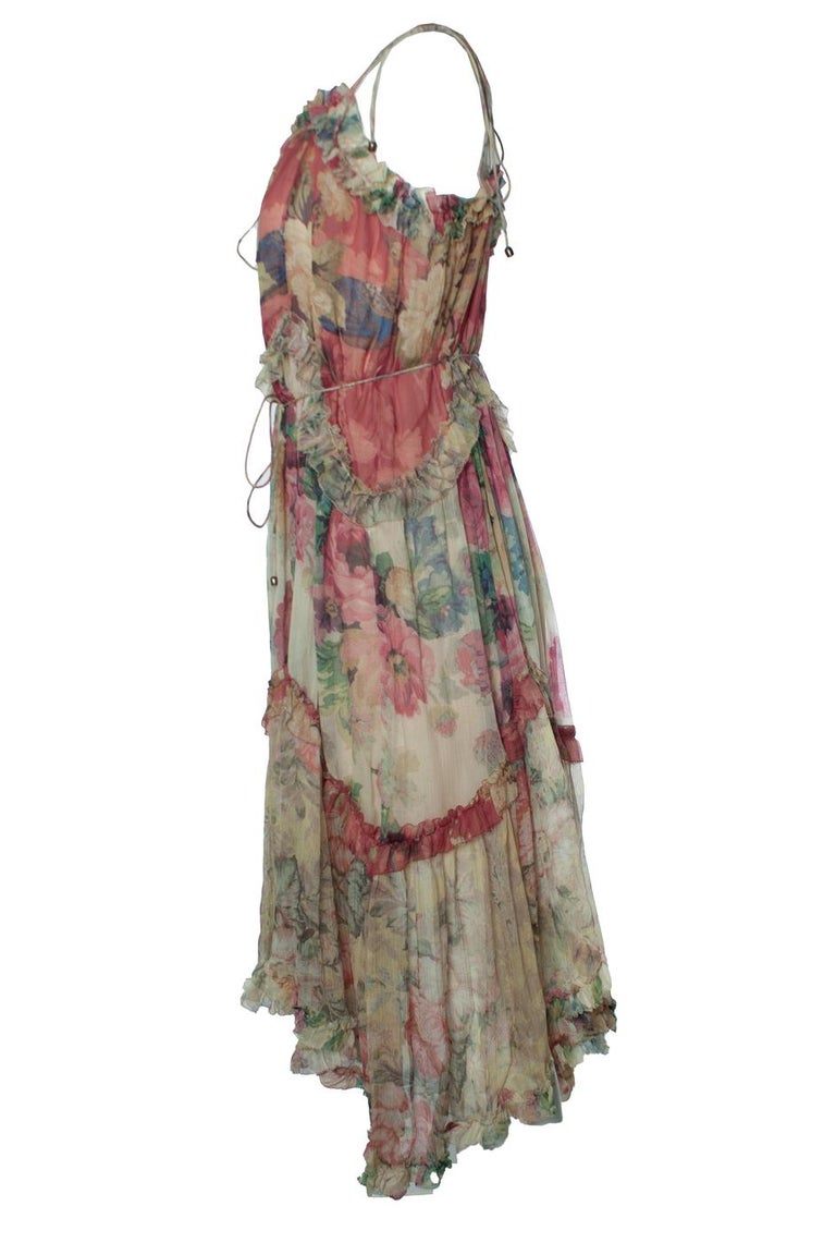 Zimmermann, Melody floating floral dress in red at 1stDibs