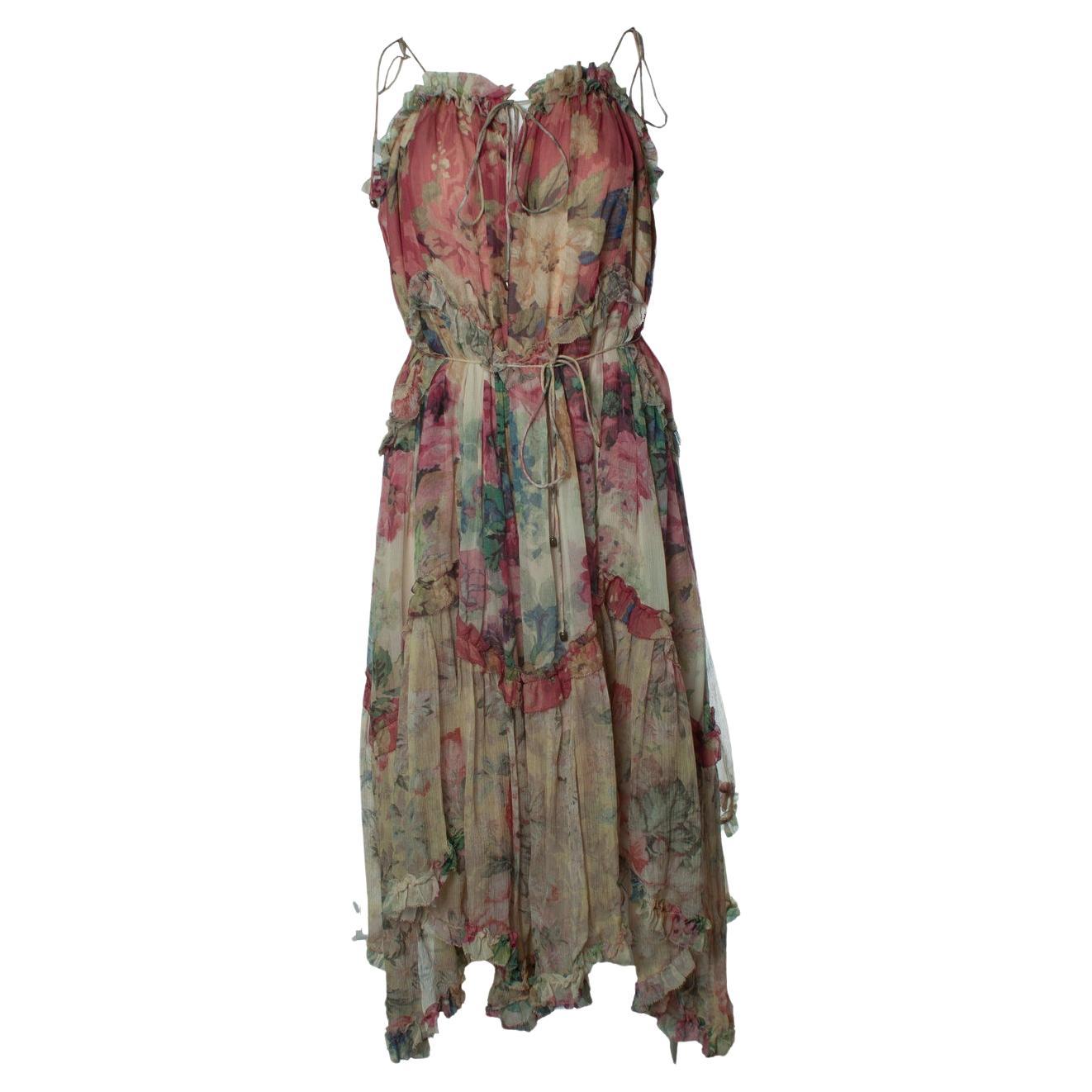 Zimmermann, Vestito floreale fluttuante Melody in rosso in vendita