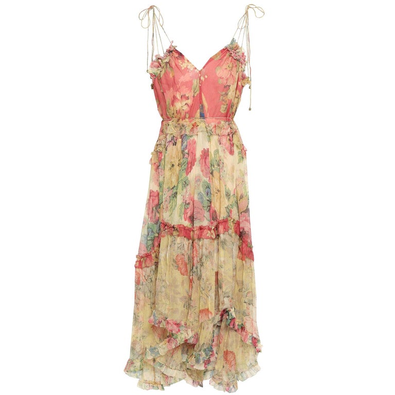 Zimmermann Melody Floral-Print Silk-Georgette Midi Dress at 1stDibs ...