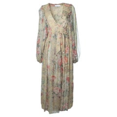Zimmermann, Vestido envolvente floral mostaza Melody