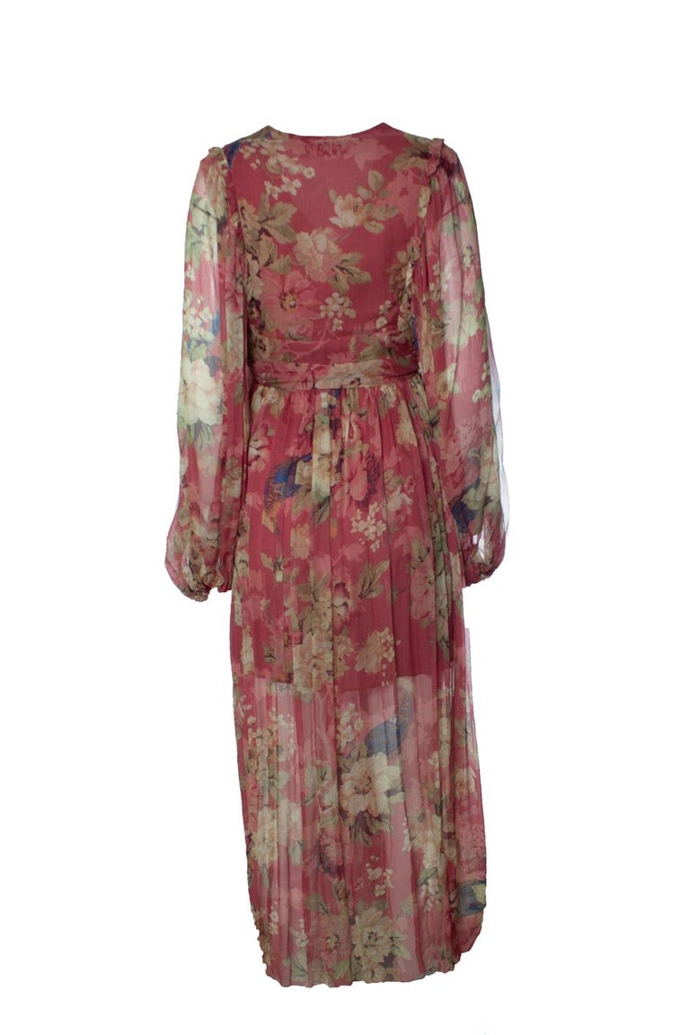 Zimmermann, Melody red floral wrap dress at 1stDibs