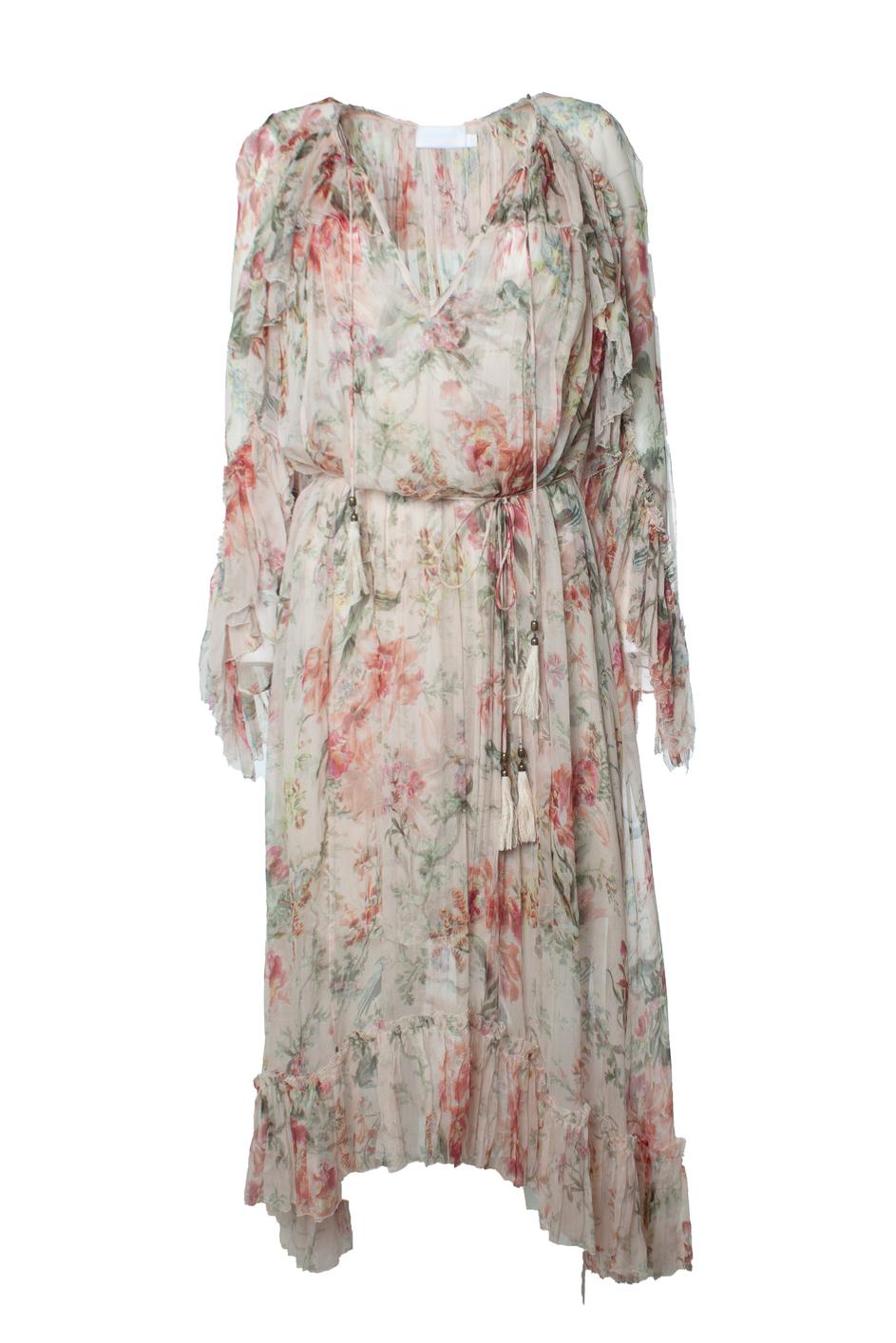 Women's Zimmermann, mercer floating maxi dress in pink For Sale