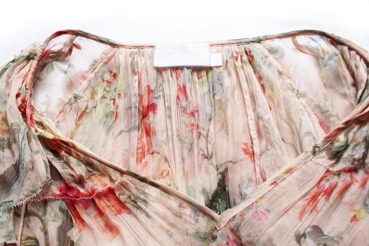 Zimmermann, mercer floating maxi dress in pink For Sale 3