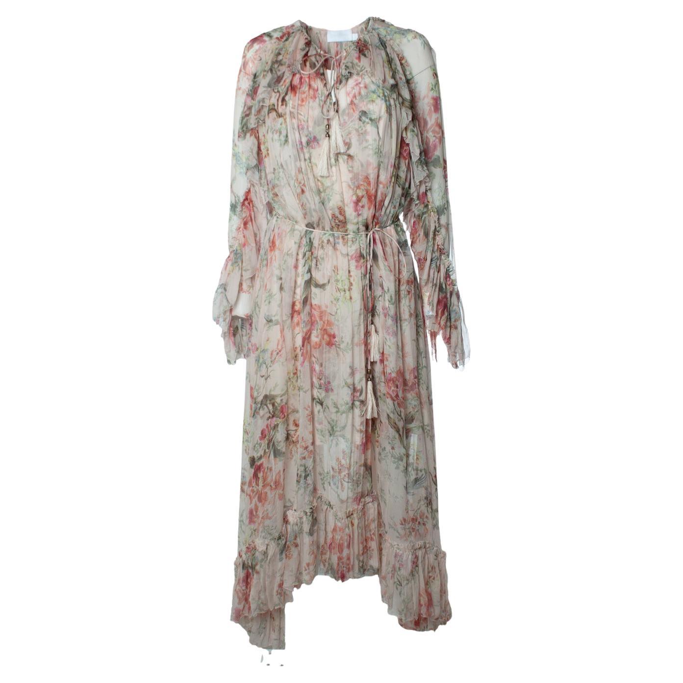 Zimmermann, mercer floating maxi dress in pink For Sale