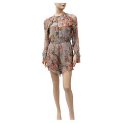 Zimmermann Size 1 Mercer Floating Silk Romper.