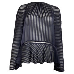 Zimmermann-Bluse aus Polyester mit Mesh-Einsätzen und Streifenmuster in Marineblau