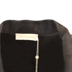 Zimmermann Midi Asymmetrical Wrap Dress in Black Silk
