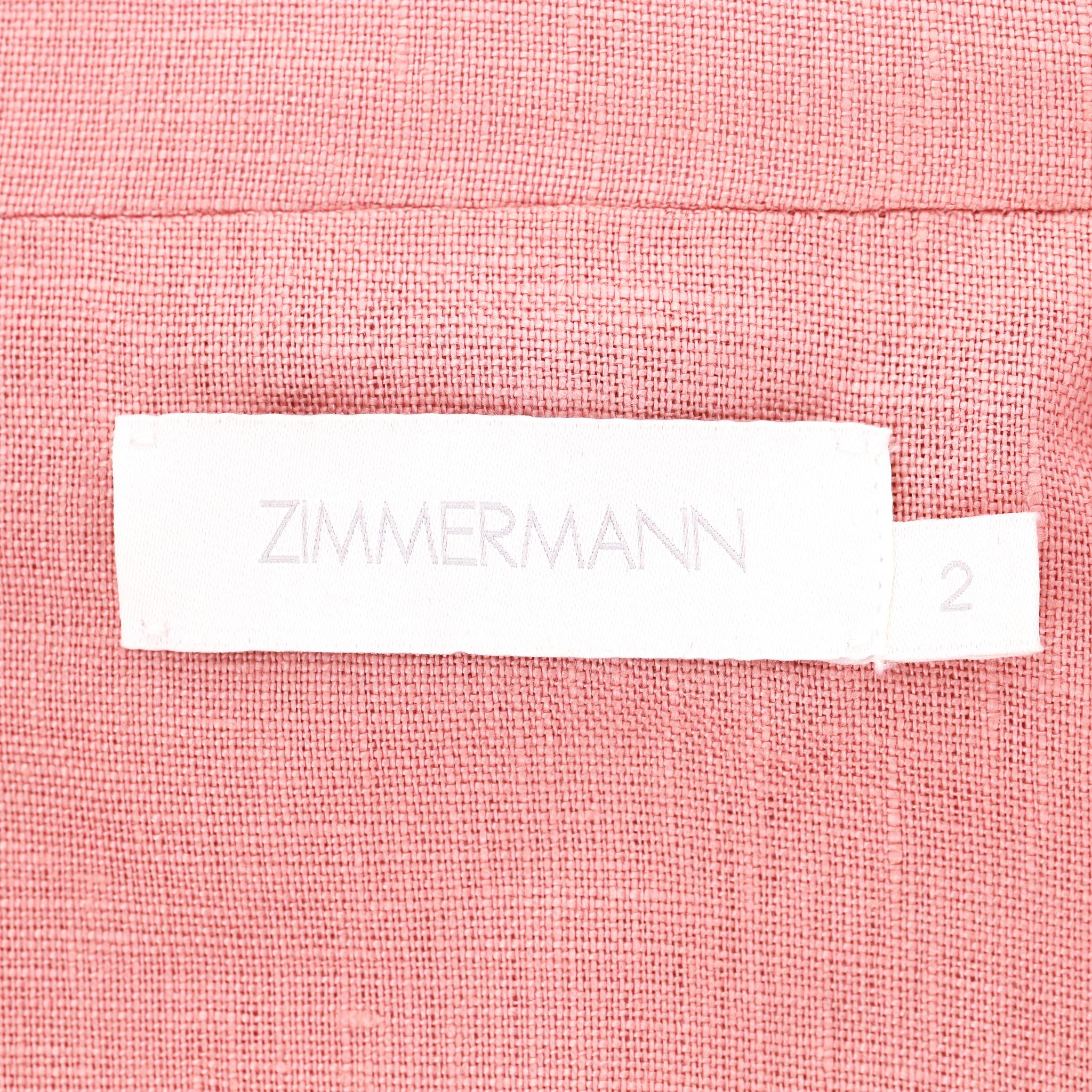 Zimmermann - Tuta in lino con cintura e gamba larga in vendita 3