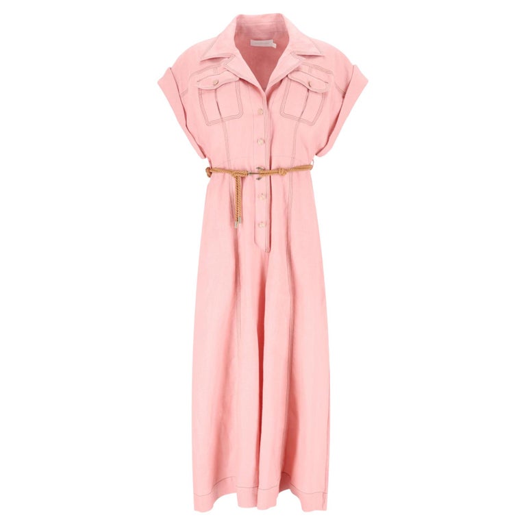 Zimmermann Moonshine Wide Leg Linen Belted Jumpsuit For Sale at 1stDibs