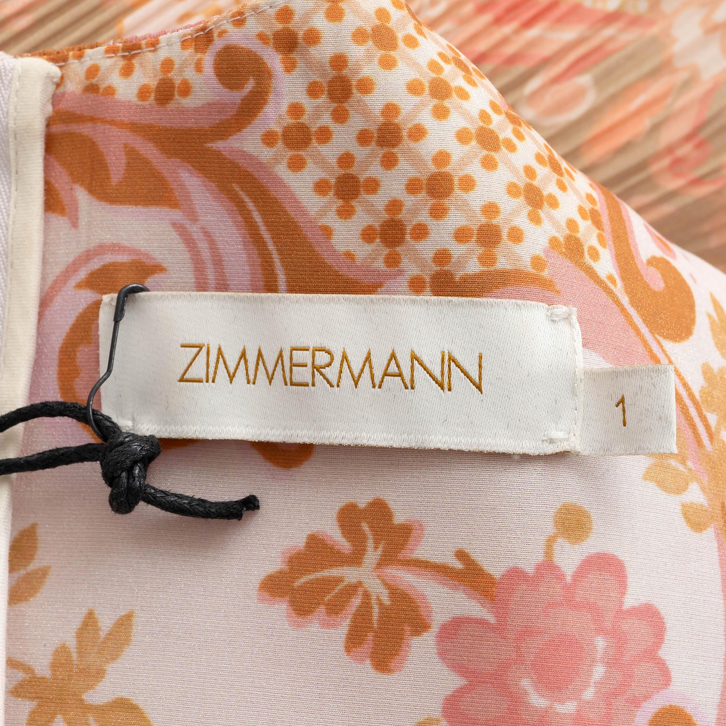 De las mujeres ZIMMERMANN multi 2022 POSTAL PLISSE ORGANZA MIDI Vestido 1 S en venta