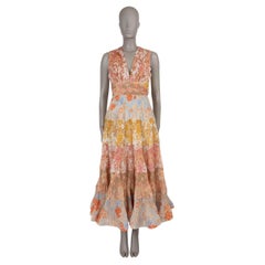 ZIMMERMANN Multi 2022 POSTCARD PLISSE ORGANZA MIDI Kleid 1 S