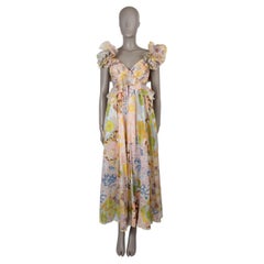 ZIMMERMANN multi cotton 2024 POP RUFFLE PATCH FLORAL MAXI Dress 0 XS