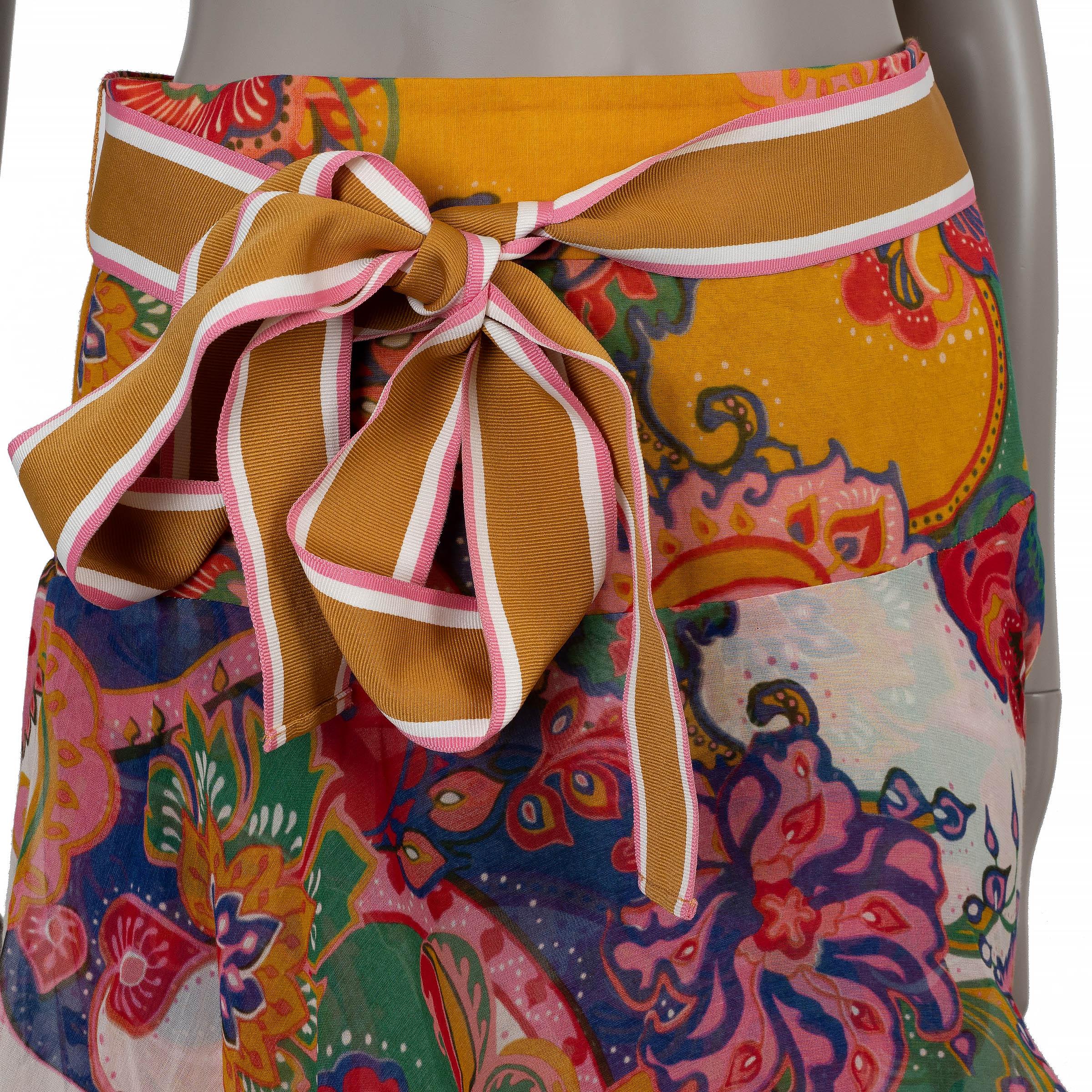 ZIMMERMANN multi cotton & silk 2021 LOVESTRUCK PAISLEY FLOUNCE MAXI Skirt 1 XS im Zustand „Hervorragend“ im Angebot in Zürich, CH