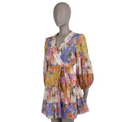 ZIMMERMANN multicolor cotton 2022 PATTIE FLORAL GAUZE MINI WRAP Dress 2 M