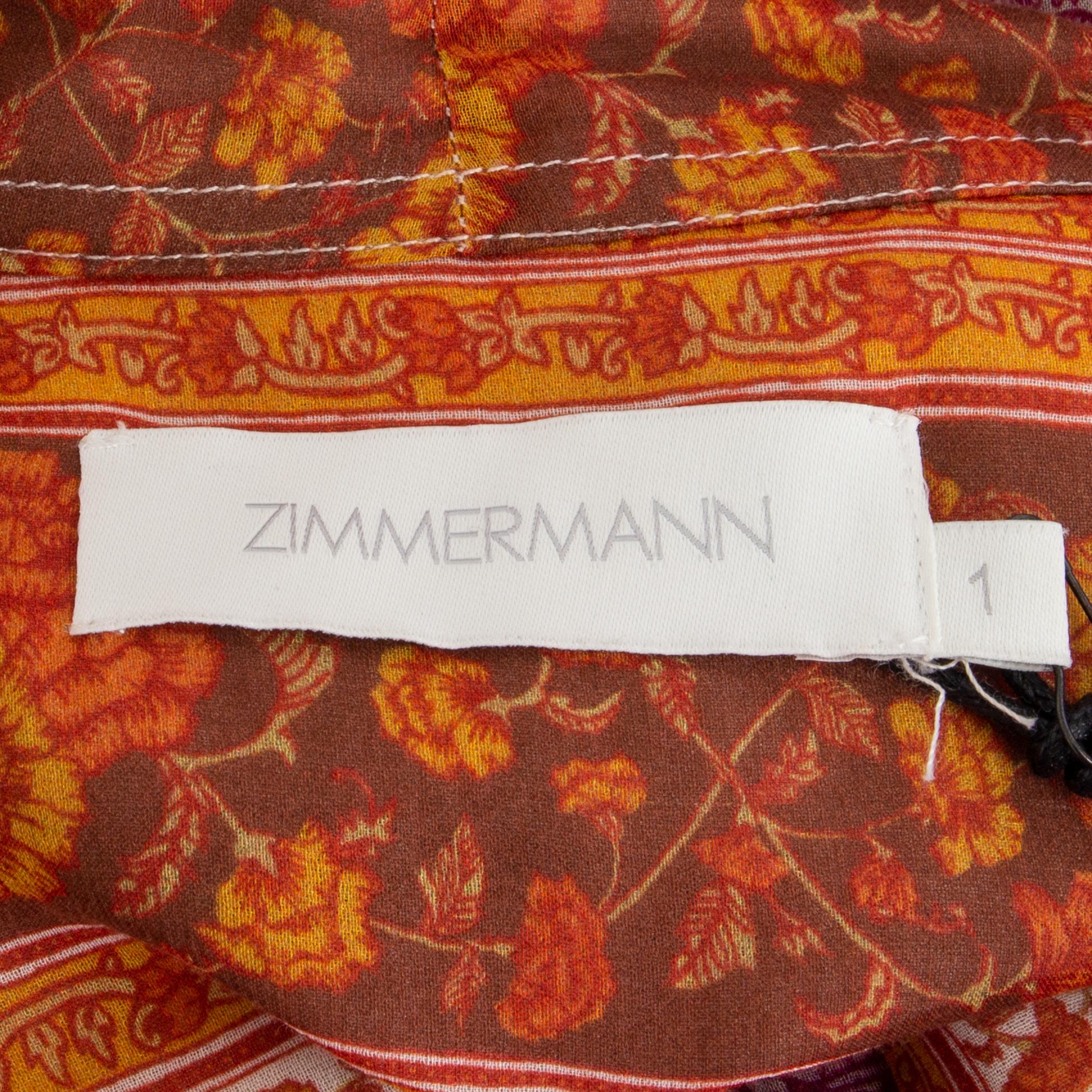 Brown ZIMMERMANN multicolor cotton AMARI PAISLEY TIERED VOILE MIDI Dress 1 S