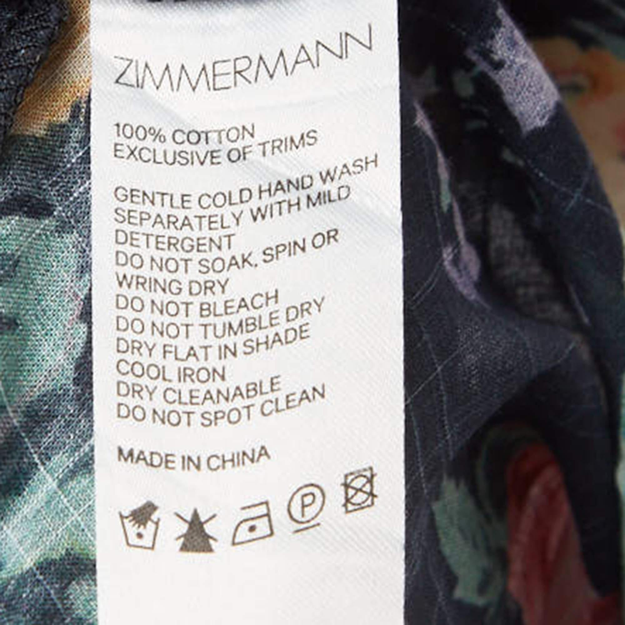Women's or Men's Zimmermann Multicolor Floral Print Cotton Tiered Dress (10 Yrs) For Sale