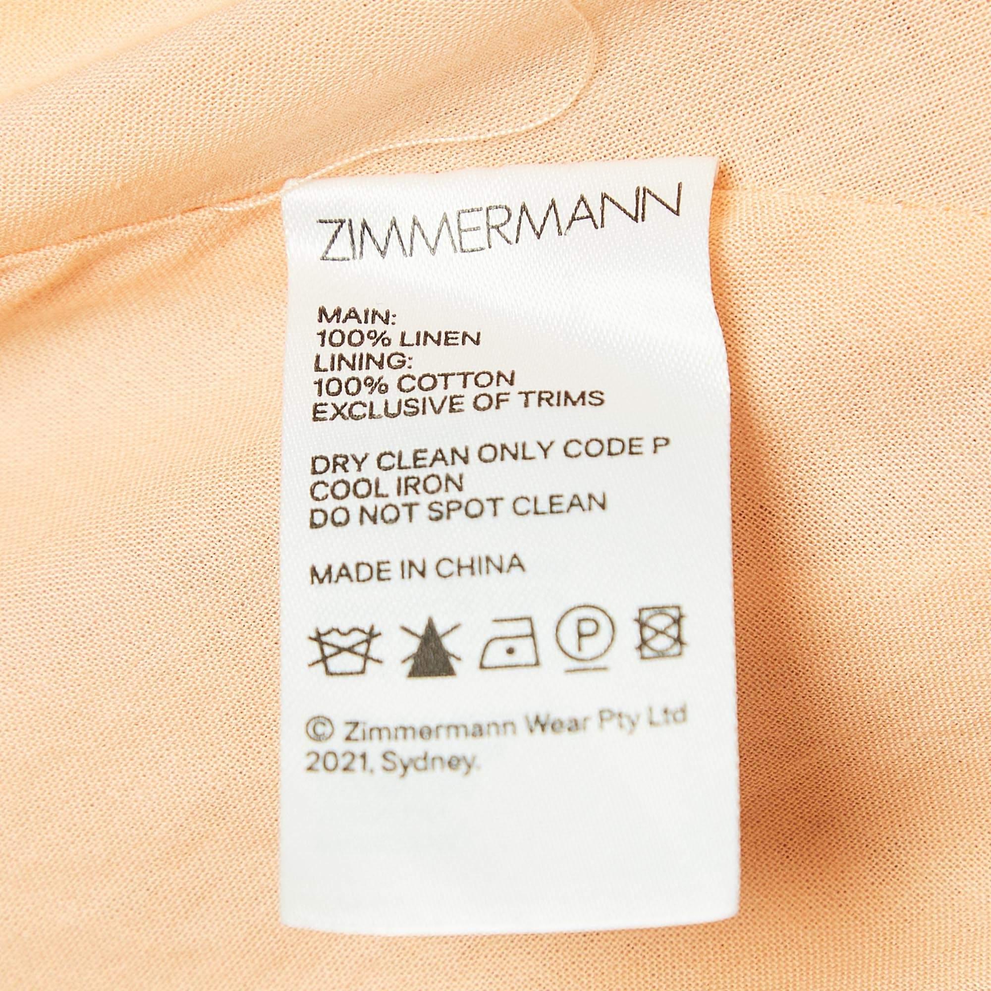 Zimmermann Multicolor Floral Print Linen Lola Panelled Mini Dress M For Sale 2