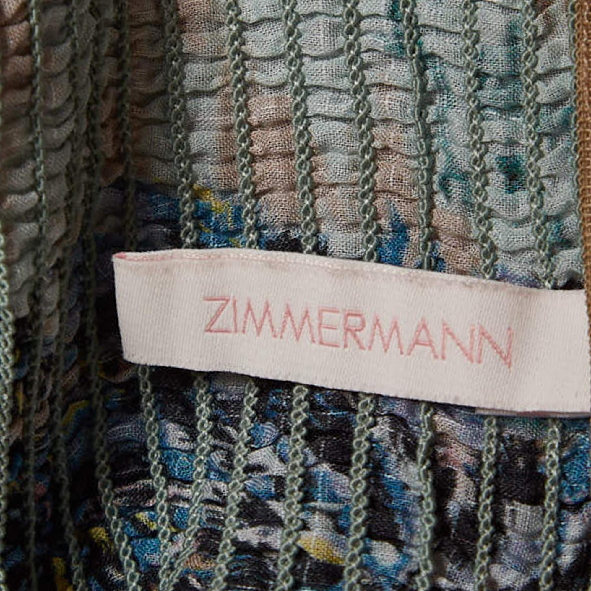 Zimmermann Multicolor Printed Cotton Tiered Dress (10 Yrs) In Excellent Condition For Sale In Dubai, Al Qouz 2