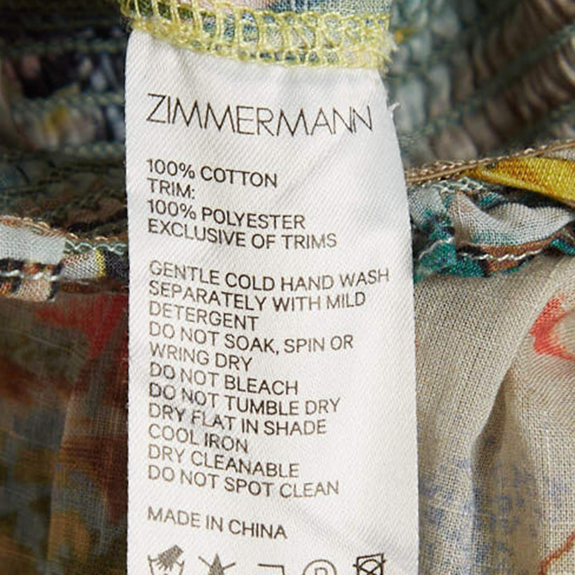 Women's or Men's Zimmermann Multicolor Printed Cotton Tiered Dress (10 Yrs) For Sale