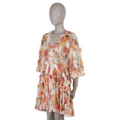 ZIMMERMANN multicolored silk MAE FRILL BILLOW MINI Dress 1 S