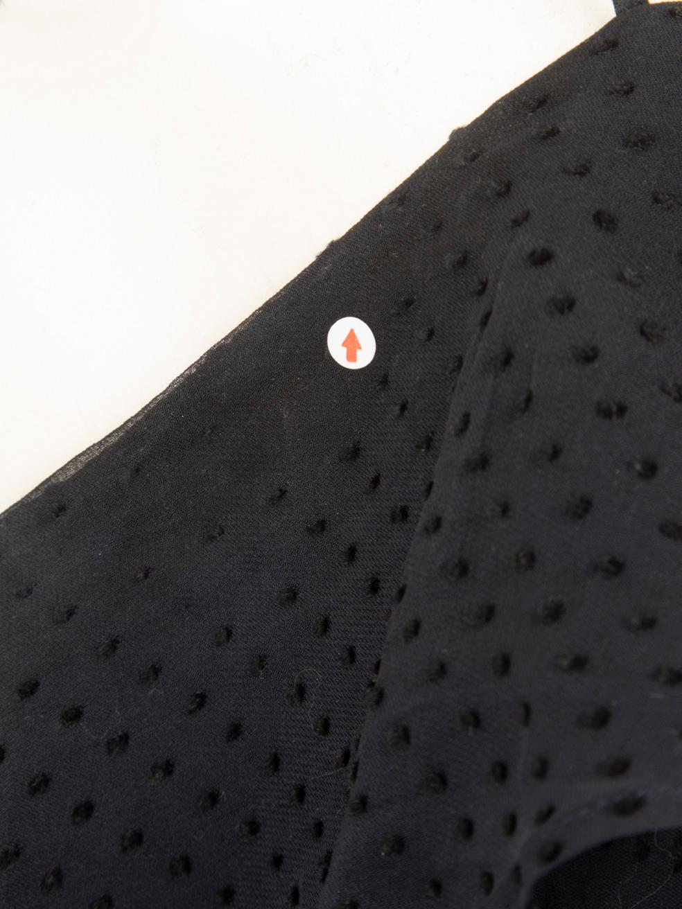 Zimmermann Marinefarbenes Seiden-Polkadot-Rüschen-Westenoberteil Größe M im Angebot 1