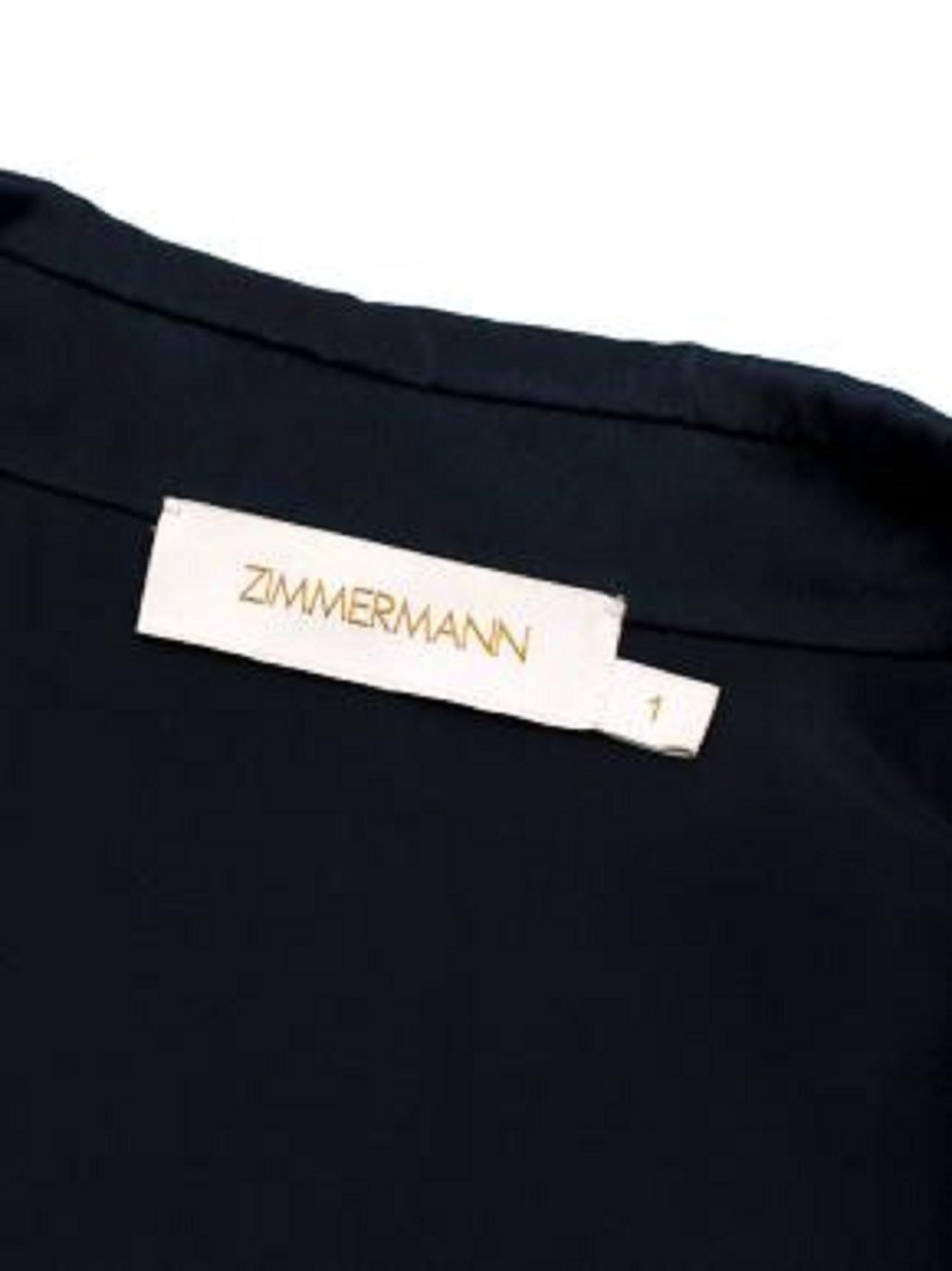 Zimmermann Navy Silk Wrap Midi Dress For Sale 2