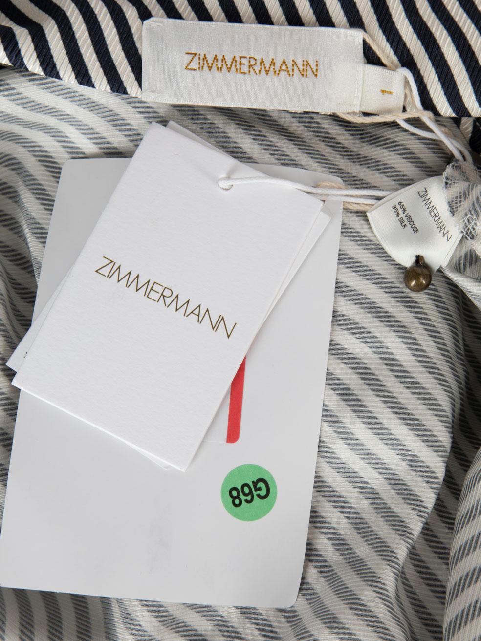 Women's Zimmermann Navy Striped One Sleeve Mini Dress Size M