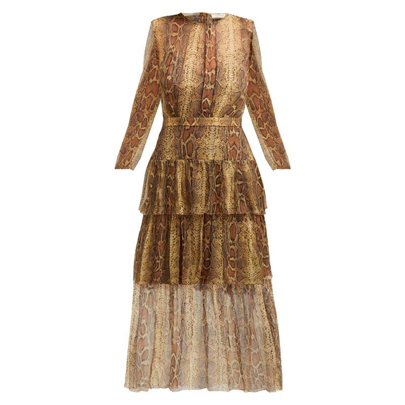 Zimmermann Paisley-Print Belted Midi Dress For Sale at 1stDibs