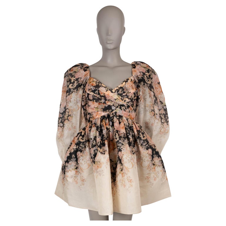 strapless open back dress Zimmermann pink floral cut out silk dress - BOPF