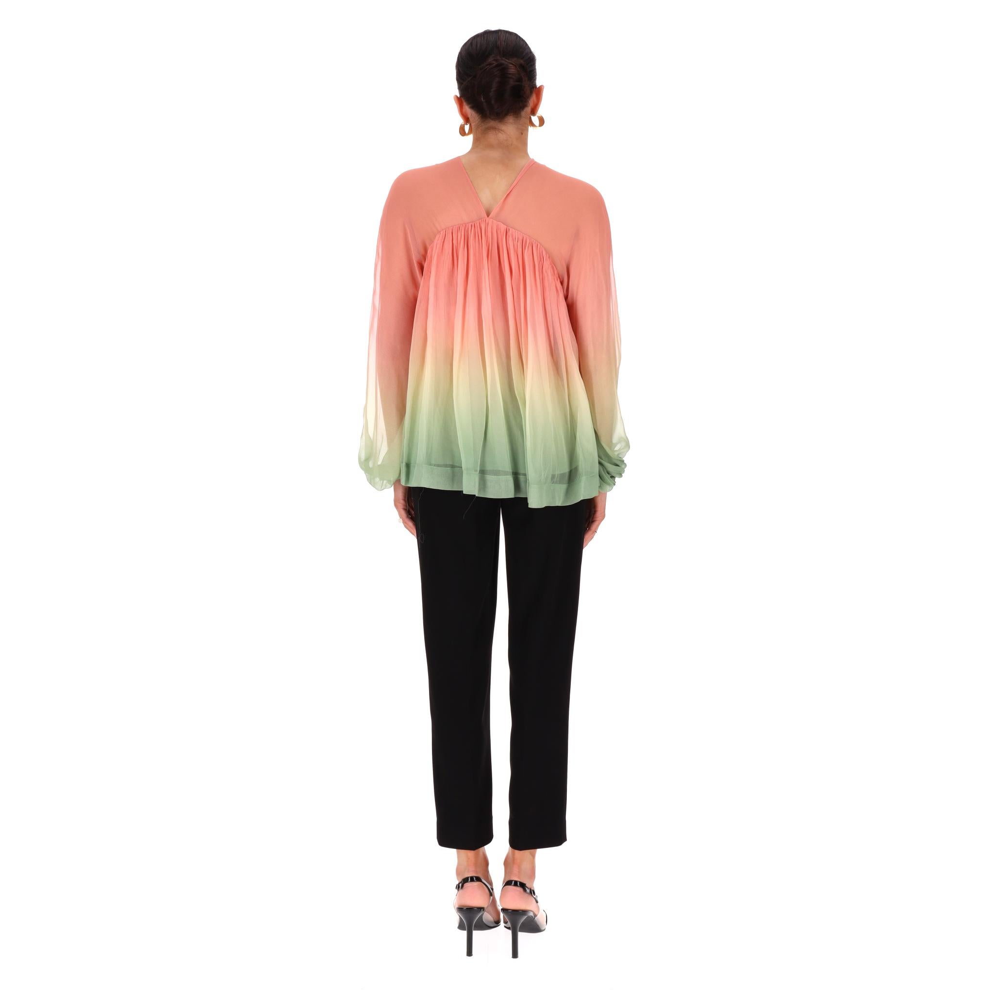 Zimmermann - Top in chiffon con arricciature e sfumature In condizioni Nuovo in vendita a London, GB