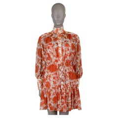 ZIMMERMANN orange cotton silk 2022 POSTCARD LANTERN FLORAL Dress 0 XS