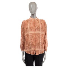 ZIMMERMANN orange cotton silk PAISLEY PRINTED OVERSIZED Blouse Shirt 1 S