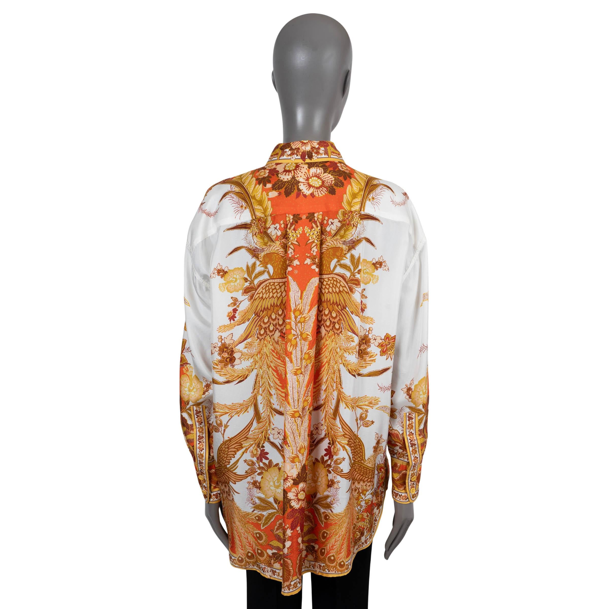 ZIMMERMANN orange & goldenes Seidenhemd 2020 BRIGHTSIDE PLACEMENT Shirt 0 XS (Braun) im Angebot