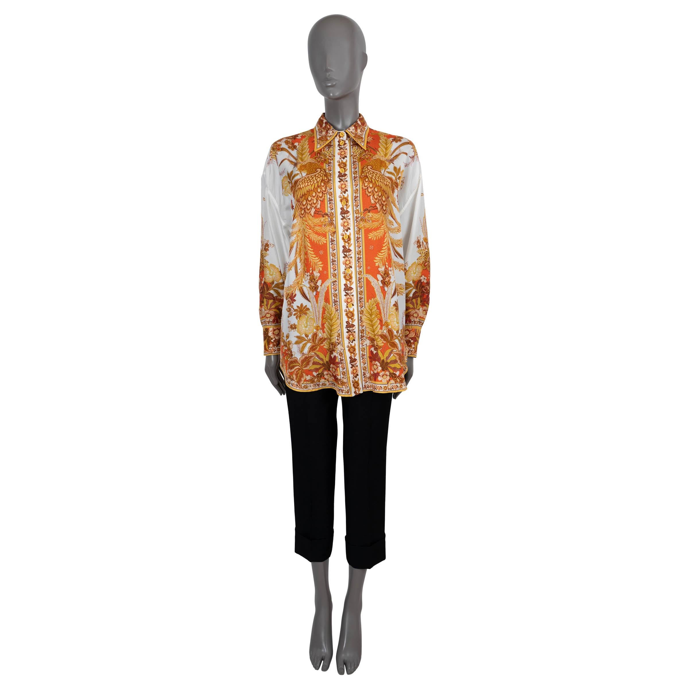ZIMMERMANN orange & goldenes Seidenhemd 2020 BRIGHTSIDE PLACEMENT Shirt 0 XS im Zustand „Hervorragend“ im Angebot in Zürich, CH