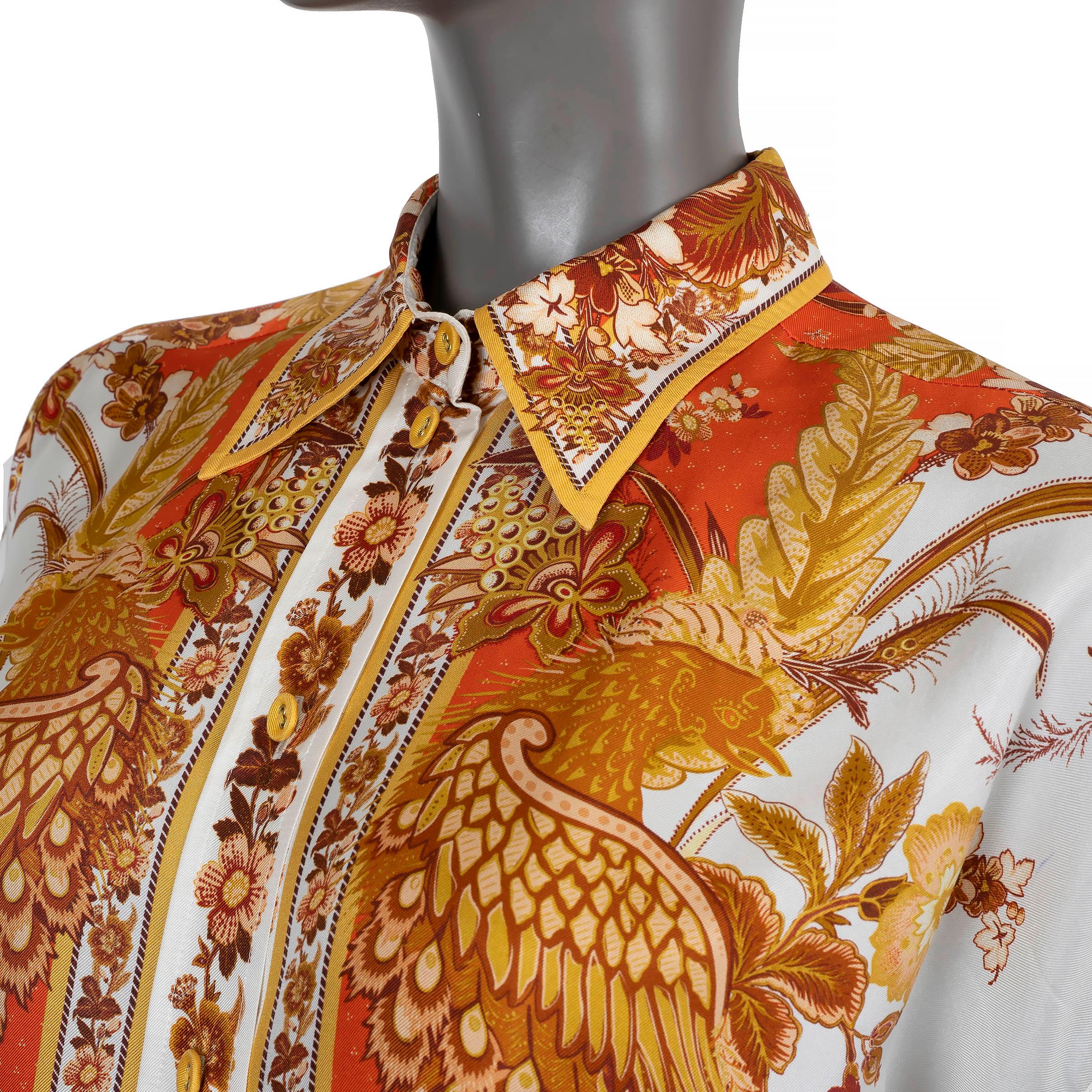 ZIMMERMANN orange & goldenes Seidenhemd 2020 BRIGHTSIDE PLACEMENT Shirt 0 XS Damen im Angebot