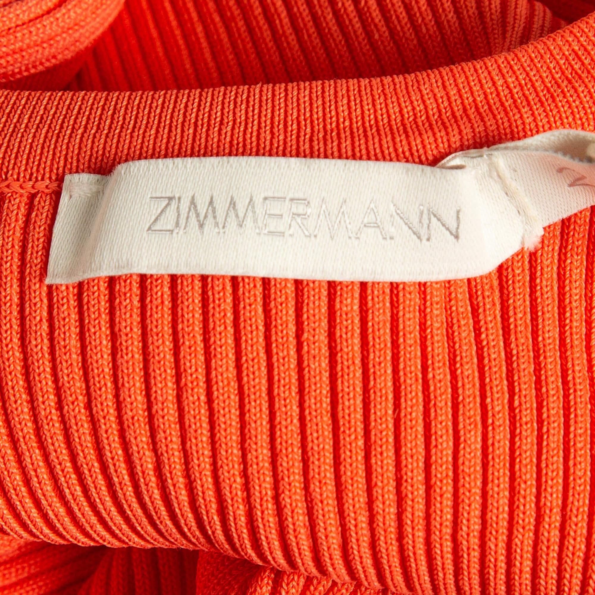 Zimmermann Canotta arancione a costine con scollo a goccia M. In condizioni Nuovo in vendita a Dubai, Al Qouz 2