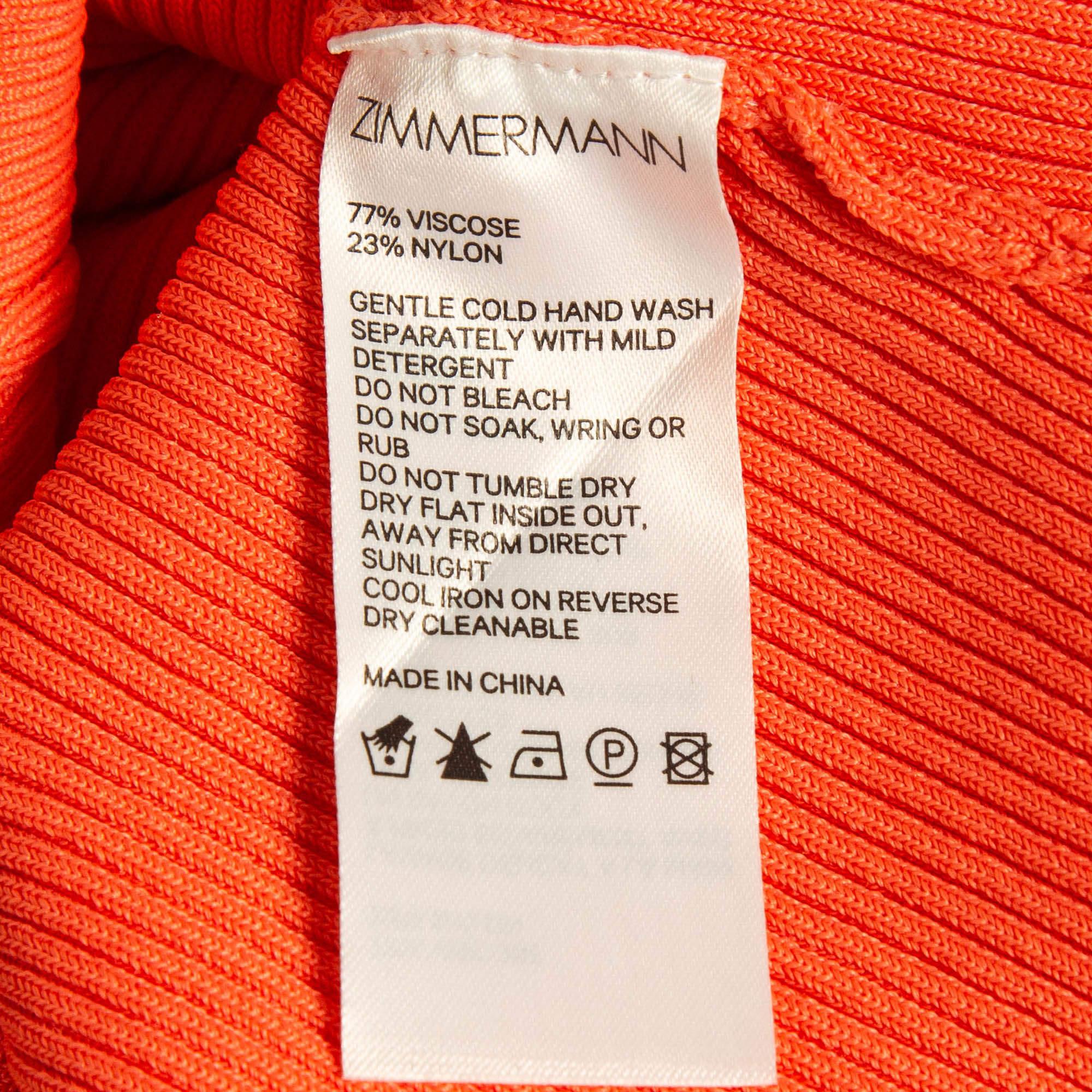Zimmermann Canotta arancione a costine con scollo a goccia M. in vendita 1