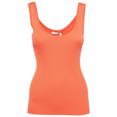 Zimmermann Orange Rib Knit Scoop Neck Tank Top M
