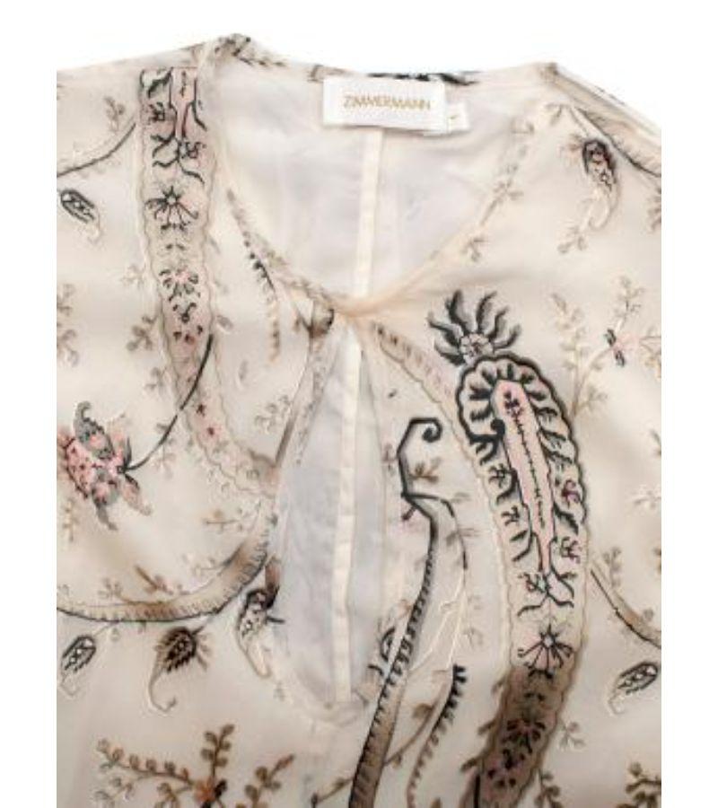Women's Zimmermann Paisley Printed Long Sleeved Chiffon Maxi Dress For Sale