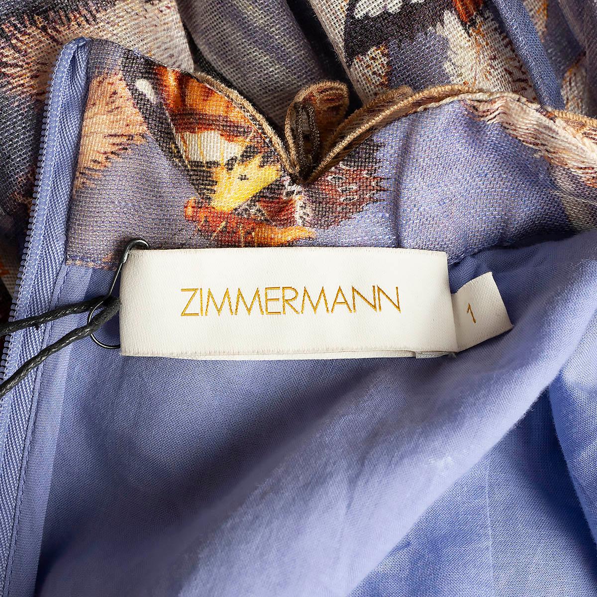 ZIMMERMANN Pandanus purple linen 2020 BOTANICA BUTTERFLY MINI Dress 1 S For Sale 1
